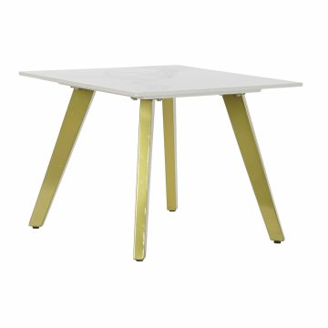 DKD Home Decor Stranska mizica DKD Home Decor Keramika Zlata Kovina Bela Moderna (60 x 60 x 48 cm)