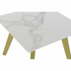DKD Home Decor Stranska mizica DKD Home Decor Keramika Zlata Kovina Bela Moderna (60 x 60 x 48 cm)