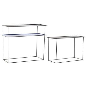 DKD Home Decor Konzola DKD Home Decor Black Blue Metal Modern (70 x 27 x 45 cm) (2 enoti)