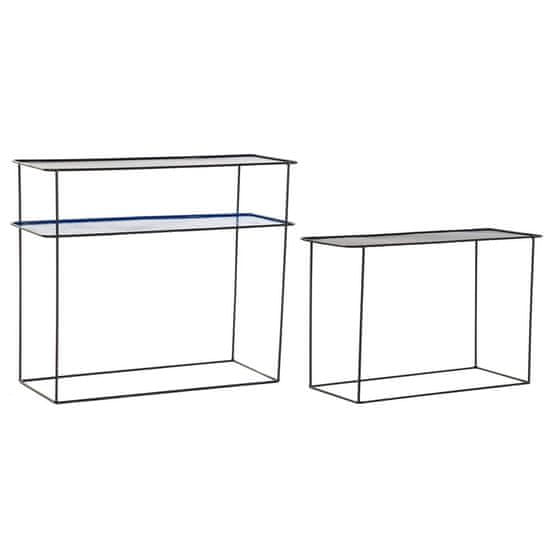 DKD Home Decor Konzola DKD Home Decor Black Blue Metal Modern (70 x 27 x 45 cm) (2 enoti)