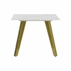 DKD Home Decor Stranska mizica DKD Home Decor Keramika Zlata Kovina Bela Moderna (60 x 60 x 48 cm)