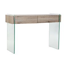 DKD Home Decor Konzola DKD Home Decor 110 x 40 x 75 cm Naravno prozorno kaljeno steklo MDF les