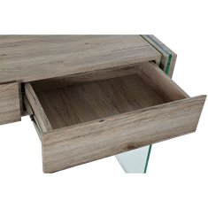 DKD Home Decor Konzola DKD Home Decor 110 x 40 x 75 cm Naravno prozorno kaljeno steklo MDF les
