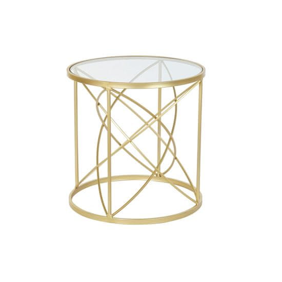 DKD Home Decor Stranska mizica DKD Home Decor Golden Metal Crystal 50 x 50 x 51 cm