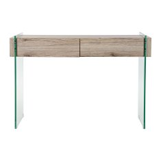 DKD Home Decor Konzola DKD Home Decor 110 x 40 x 75 cm Naravno prozorno kaljeno steklo MDF les