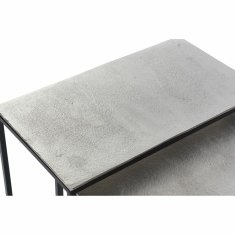 DKD Home Decor Komplet 3 majhnih mizic DKD Home Decor Black Silver 50,5 x 28,5 x 59 cm