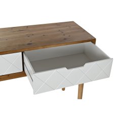 DKD Home Decor Konzola DKD Home Decor 112 x 38 x 75 cm Jedla rjava bela