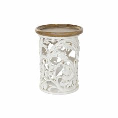 DKD Home Decor Stranska mizica DKD Home Decor Fir Natural Metal White 30 x 40 cm MDF Wood 43 x 43 x 57 cm
