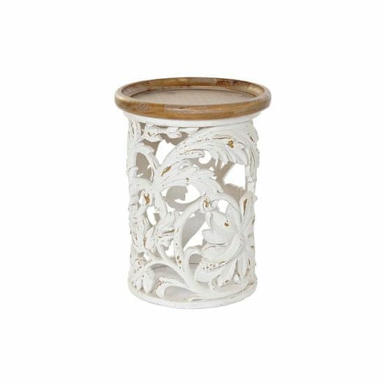 DKD Home Decor Stranska mizica DKD Home Decor Fir Natural Metal White 30 x 40 cm MDF Wood 43 x 43 x 57 cm
