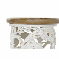 DKD Home Decor Stranska mizica DKD Home Decor Fir Natural Metal White 30 x 40 cm MDF Wood 43 x 43 x 57 cm