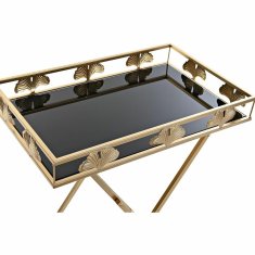 DKD Home Decor Stranska mizica DKD Home Decor Crystal Golden Metal Tropical List rastline (56 x 36 x 71 cm)