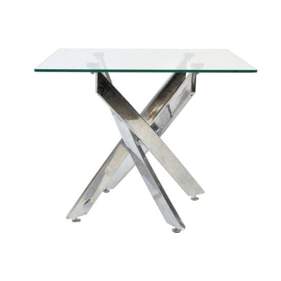DKD Home Decor Stranska mizica DKD Home Decor Crystal Silver Metal Transparent