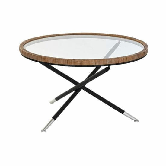 DKD Home Decor Stranska mizica DKD Home Decor 80 x 80 x 48 cm Kristal Naravna srebrna črna kovina