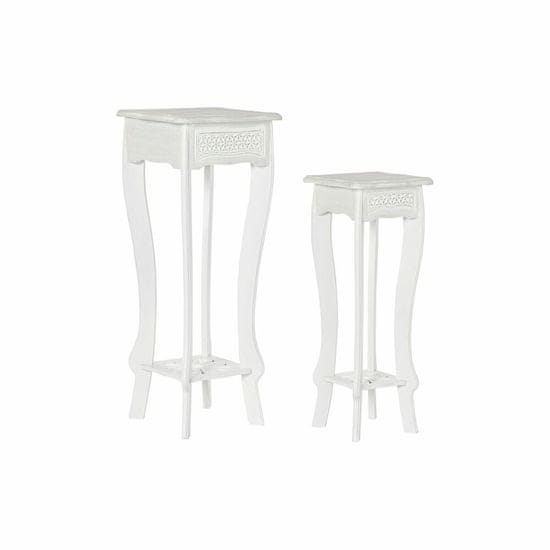 DKD Home Decor Komplet 2 majhnih mizic DKD Home Decor Les MDF Bela (2 kosa) (30 x 30 x 76 cm)