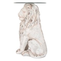 DKD Home Decor Stranska mizica DKD Home Decor Lion 52 x 44 x 72 cm Kristalno siva kovina Bela magnezija