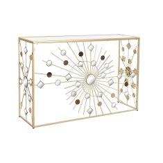 DKD Home Decor Konzola DKD Home Decor Crystal Black Golden Metal 120 x 35 x 80 cm