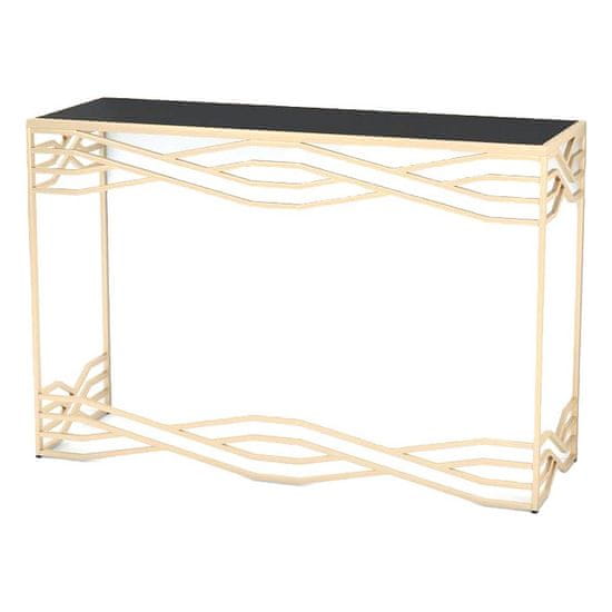 DKD Home Decor Konzola DKD Home Decor Crystal Black Golden Metal (120 x 40 x 80 cm)