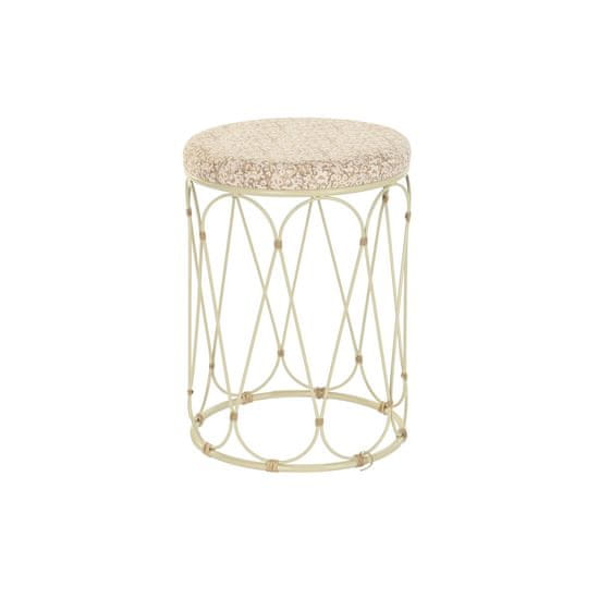 DKD Home Decor Stranska mizica DKD Home Decor Natural Metal Cream Rattan (35 x 35 x 49 cm)