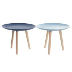 DKD Home Decor Stranska mizica DKD Home Decor 44 x 44 x 35 cm Modro rjava Nebo modra Borovničev les MDF Wood (2 enoti)