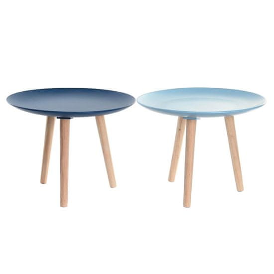 DKD Home Decor Stranska mizica DKD Home Decor 44 x 44 x 35 cm Modro rjava Nebo modra Borovničev les MDF Wood (2 enoti)