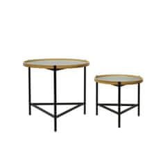 DKD Home Decor Komplet 2 miz DKD Home Decor Black 64 x 64 x 55 cm 62 x 62 x 55,5 cm