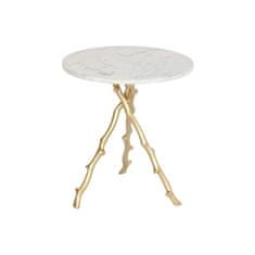 DKD Home Decor Stranska mizica DKD Home Decor Golden White Marble Iron 45 x 45 x 50 cm