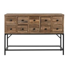 DKD Home Decor Konzola DKD Home Decor Črna temno rjava kovina Elov recikliran les 120 x 34,5 x 85 cm
