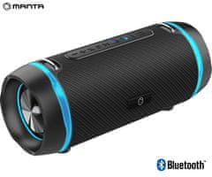 Manta SPK240 prenosni zvočnik, Bluetooth, 60W RMS, TWS, baterija, LED osvetlitev, IPX5, USB/AUX, + pas - rabljeno