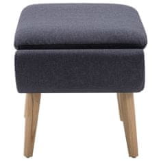 Vidaxl Stolček za noge z oblogo iz blaga 73x43x42 cm temno siv