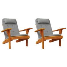 Vidaxl Blazine za stole Adirondack 2 kosa siva oxford tkanina