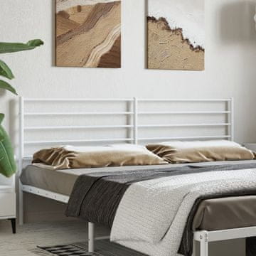Vidaxl vidaXL Kovinsko vzglavje postelje, belo, 200 cm