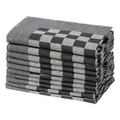 shumee Kuhinjske krpe 10 kosov črne in bele 50x70 cm bombaž