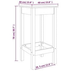 Vidaxl Stolček 2 kosa bele barve 40x40x78 cm trdna borovina