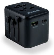 Verbatim UTA-02 univerzalni potovalni adapter, USB-C in USB-A