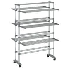 Vidaxl Stojalo za sušenje perila s kolesi 89x64x129 cm aluminij
