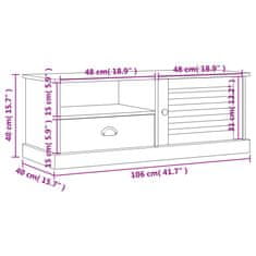 Vidaxl TV omarica VIGO 106x40x40 cm trdna borovina