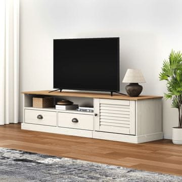 Vidaxl vidaXL VIGO TV omarica bela 156x40x40 cm masivni borov les