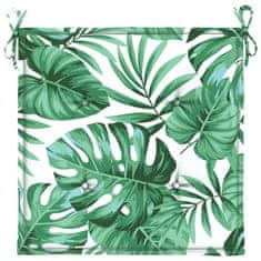 Vidaxl Blazine za stole 4 kosi vzorec listja 40x40x3 cm tkanina