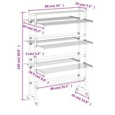 Vidaxl Stojalo za sušenje perila s kolesi 89x64x129 cm aluminij