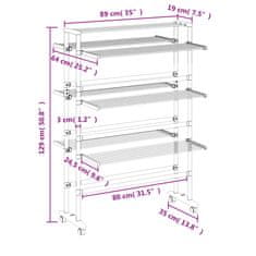 Greatstore Stojalo za sušenje perila s kolesi 89x64x129 cm aluminij