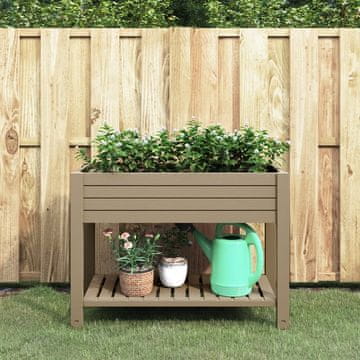 Vidaxl vidaXL Dvignjeno korito za gredice svetlo rjave barve 110x45x79 cm PP