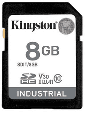 Kingston Industrial SDHC 8 GB, 100 MB/s, Class 10, UHS-I, U3, V30, A1