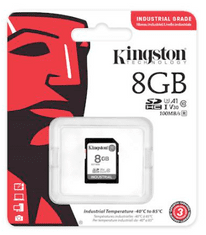 Kingston Industrial SDHC 8 GB, 100 MB/s, Class 10, UHS-I, U3, V30, A1