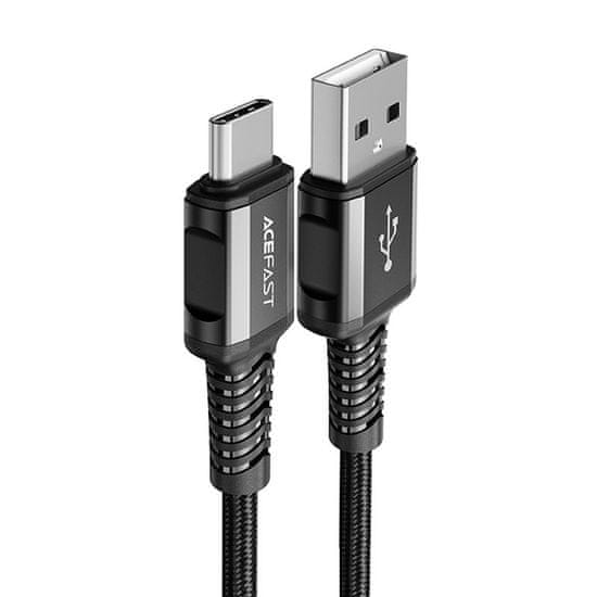 slomart acefast usb kabel - usb tip c 1,2 m, 3a črn (c1-04 black)