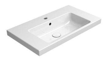 Gsi GSI KUBE X Pravokotno Umyvadlo 70 cm Bela ExtraGlaze Keramika