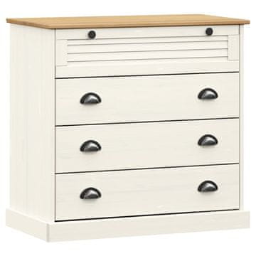 Vidaxl Predalnik VIGO bel 80x40x76 cm trdna borovina
