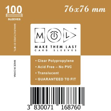 Pravi Junak Make Them Last Ovitki za karte S76 76x76 mm, 100 ovitkov Soft
