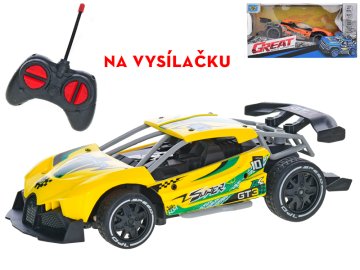 R/C športni avtomobil 1:20 20 cm 27 MHz na baterije s polnim delovanjem - mešanica barv (rumena, oranžna)