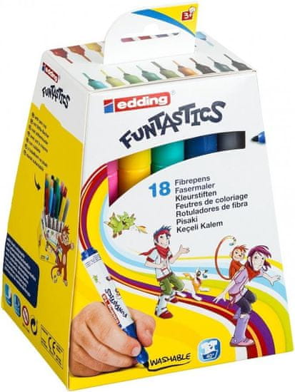 Edding Children's Funtastics 14 markerjev, komplet 18 barv za manjše otroke