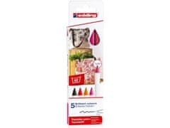 Edding Tekstilni marker 4600 - Tople barve, komplet 5 kosov